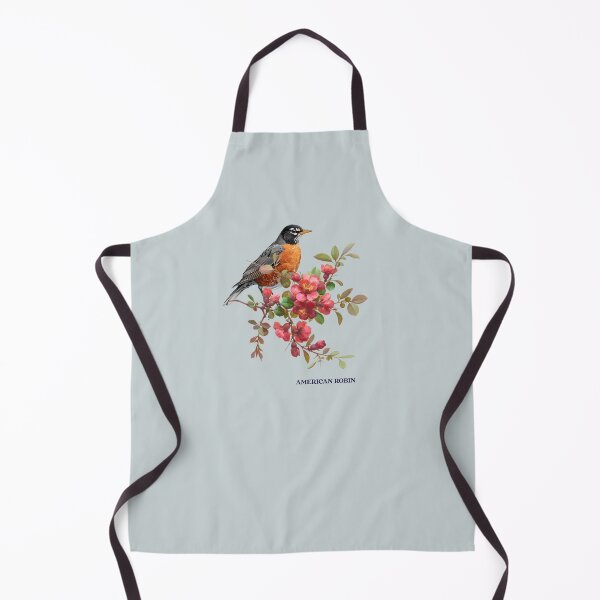 Item preview, Vintage American Robin Bird Perched on a Blooming Branch Print Art designed and sold by Rockyctees.