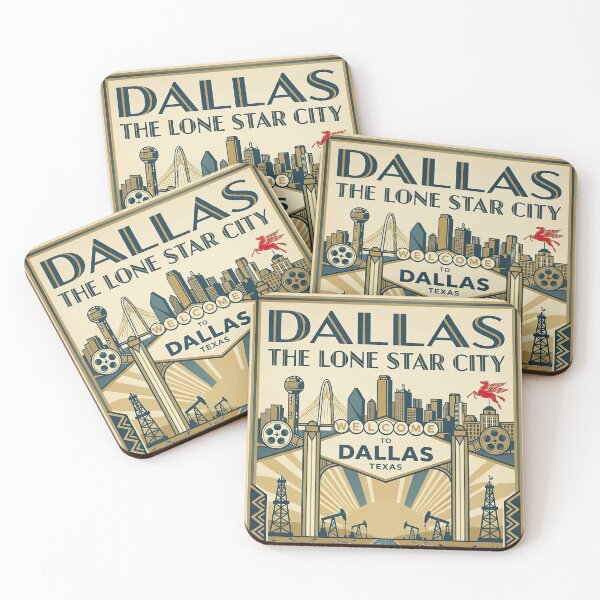 Item preview, Dallas The Lone Star City Art Deco Travel designed and sold by BrickByDream.