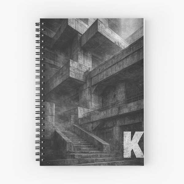 Item preview, Brutalist Concrete Architecture with K — Industrial Minimal Streetwear Design designed and sold by ShenGha-design.