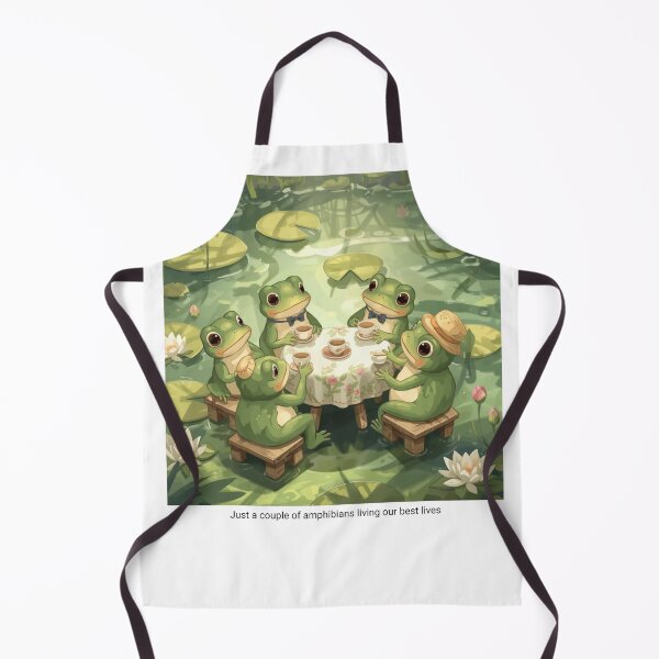 Item preview, Just a Couple of Amphibians - Frog Tea Party Cottagecore designed and sold by LouDSarG.
