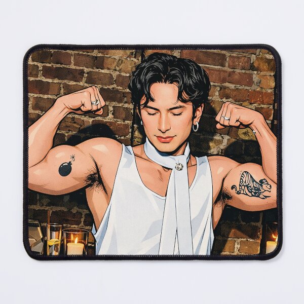 Item preview, Hudson Williams de Heated Rivalry y sus músculos (fan art) designed and sold by PopCultureAndStuff.