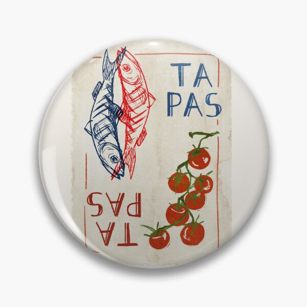 Item preview, Sardines, Tomatoes, Tapas colorful minimalist vintage food design Poster designed and sold by DanniDan.