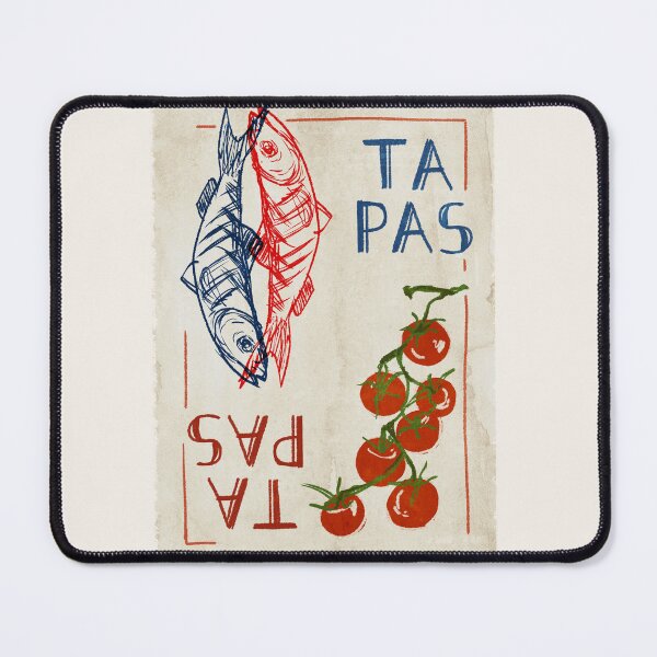 Item preview, Sardines, Tomatoes, Tapas colorful minimalist vintage food design Poster designed and sold by DanniDan.