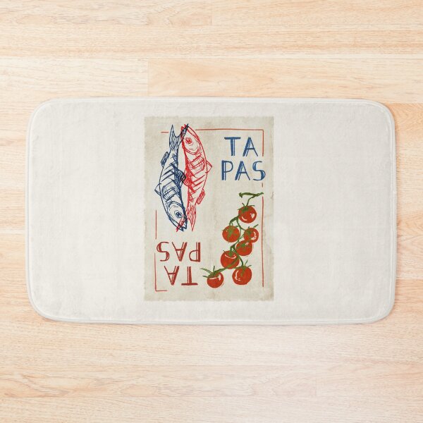 Item preview, Sardines, Tomatoes, Tapas colorful minimalist vintage food design Poster designed and sold by DanniDan.