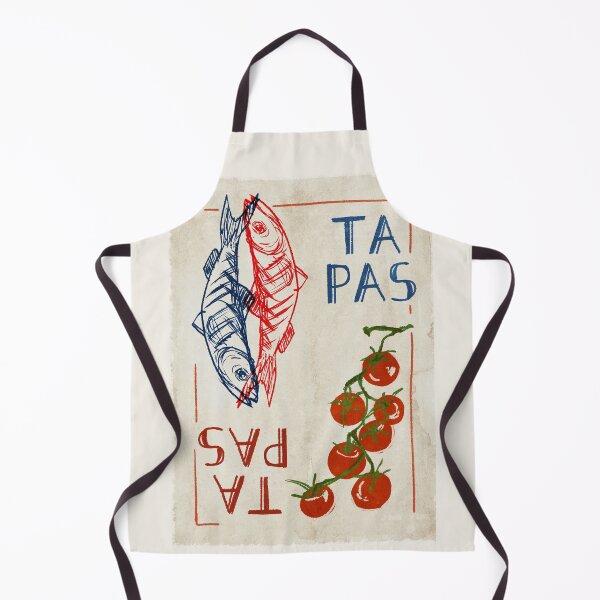 Item preview, Sardines, Tomatoes, Tapas colorful minimalist vintage food design Poster designed and sold by DanniDan.
