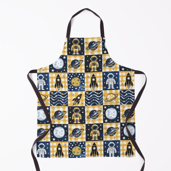 Item preview, Yellow Blue Space Seamless Pattern Astronaut Rocket Nursery Patchwork Celestial Outer Space designed and sold by FRH Design ⭐⭐⭐⭐⭐.