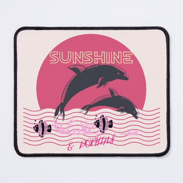 Item preview, Tropical Sunset and Dolphins having fun in the sun for vacation or relaxing essential T-shirts, hoodies, and other home decor. designed and sold by MKTreasures.
