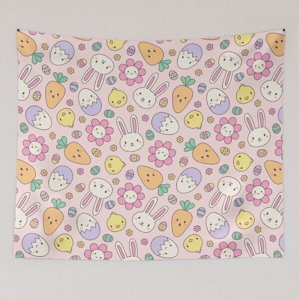 Item preview, Cute Kawaii Easter Seamless Pattern – Bunny, Chick, Carrot & Egg Pastel Design designed and sold by SimoesArtistry.