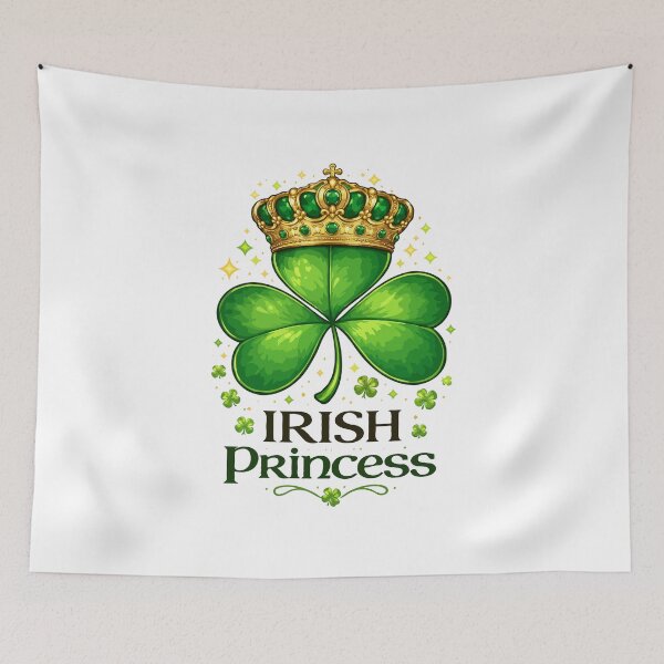 Item preview, Irish Princess Shamrock Crown Illustration – Royal St. Patrick’s Day Clover Design designed and sold by BrainBubbleArt.