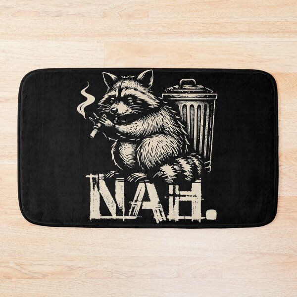 Item preview, NAH Trash Panda Raccoon Smoking Woodcut Style designed and sold by TrendyTeeMode.
