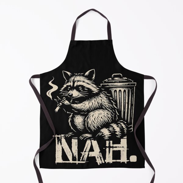 Item preview, NAH Trash Panda Raccoon Smoking Woodcut Style designed and sold by TrendyTeeMode.