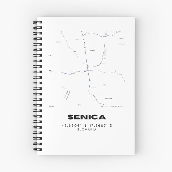 Item preview, Senica City Map Print – Minimalist Map of Senica, Slovakia designed and sold by RM-Journey.