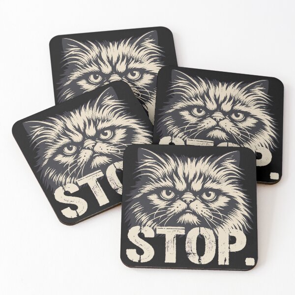 Item preview, STOP Judgmental Persian Cat Grumpy Woodcut Art designed and sold by TrendyTeeMode.