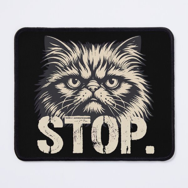 Item preview, STOP Judgmental Persian Cat Grumpy Woodcut Art designed and sold by TrendyTeeMode.