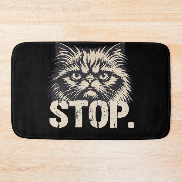 Item preview, STOP Judgmental Persian Cat Grumpy Woodcut Art designed and sold by TrendyTeeMode.