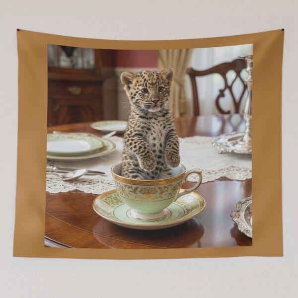 Item preview, Leopard Cub in a Tea Cup designed and sold by Tridentulus.