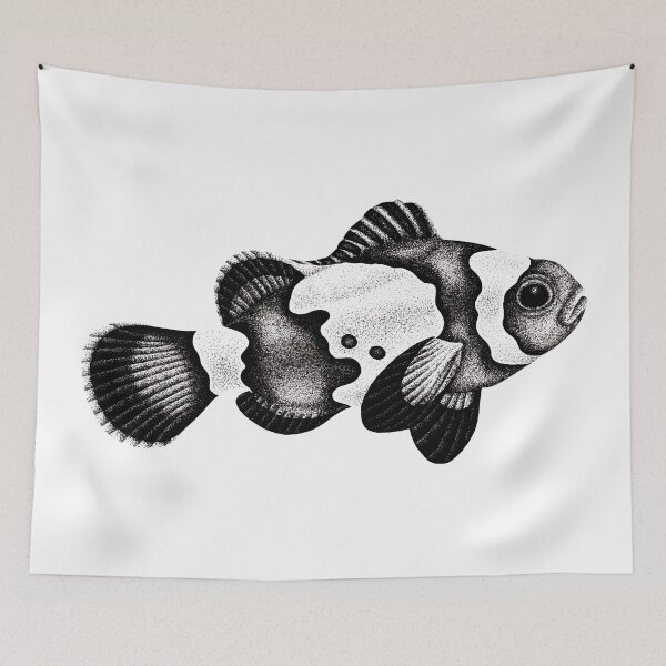 Item preview, Snowflake clownfish drawing designed and sold by LorenDowding.