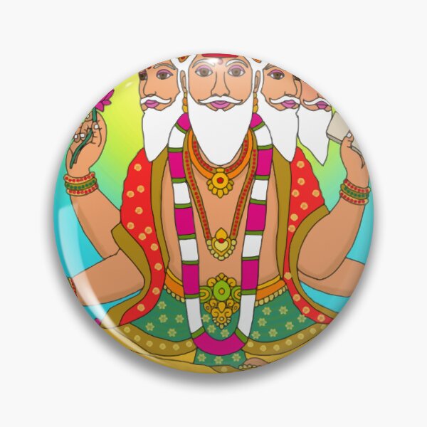 Item preview, Lord Brahma Divine Drawing – Hindu Creator God Art Illustration designed and sold by Harshit_Digital_Arts.