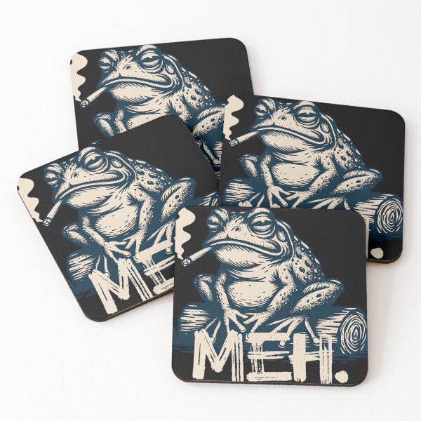 Item preview, MEH Smoking Frog Vintage Woodcut Grunge Meme designed and sold by TrendyTeeMode.