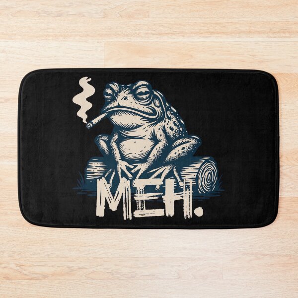 Item preview, MEH Smoking Frog Vintage Woodcut Grunge Meme designed and sold by TrendyTeeMode.