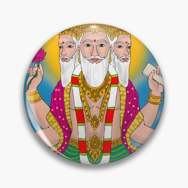 Item preview, Lord Brahma Illustration – Hindu Mythology Creator Deity Art designed and sold by Harshit_Digital_Arts.