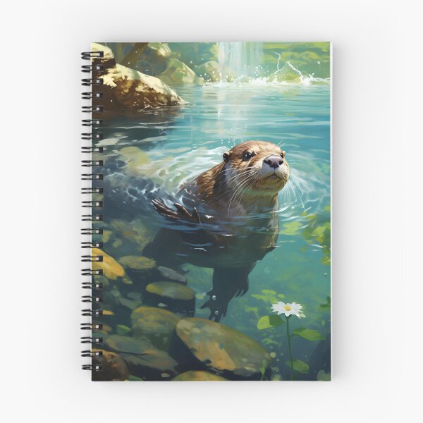 Item preview, Otter in Aquatic Paradise: Waterfall and Crystal Clear Waters designed and sold by Hipatye26.