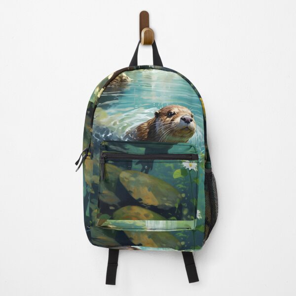 Item preview, Otter in Aquatic Paradise: Waterfall and Crystal Clear Waters designed and sold by Hipatye26.