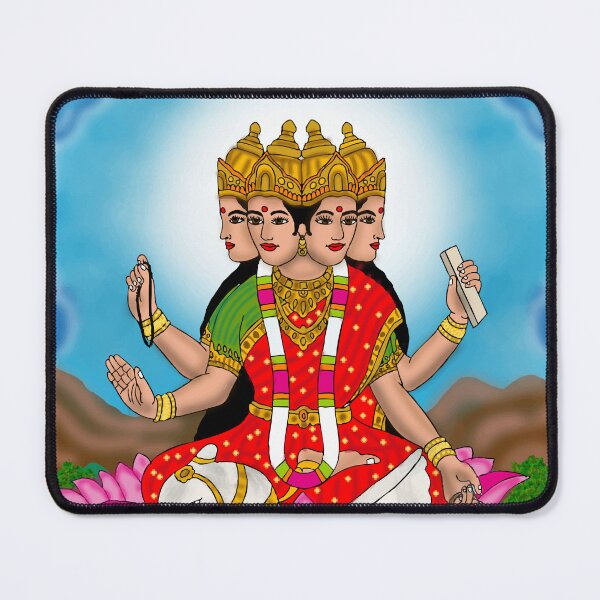 Item preview, Goddess Brahmi Drawing – Hindu Divine Knowledge and Wisdom Art designed and sold by Harshit_Digital_Arts.