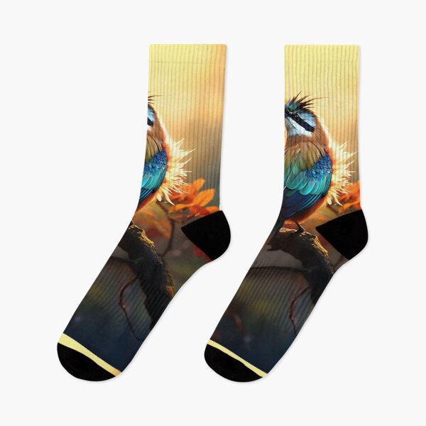 Item preview, Colorful Bird: Sunset Glow on the Branch designed and sold by Hipatye26.