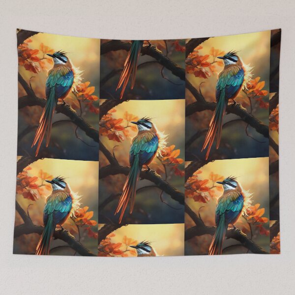 Item preview, Colorful Bird: Sunset Glow on the Branch designed and sold by Hipatye26.