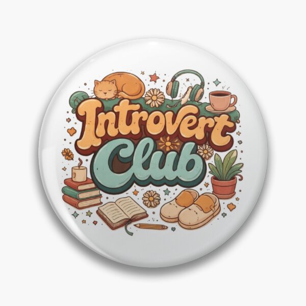 Item preview, Introvert Club Cozy Aesthetic Design – Vintage Bookish Cat Lover Illustration designed and sold by Sanika arts .