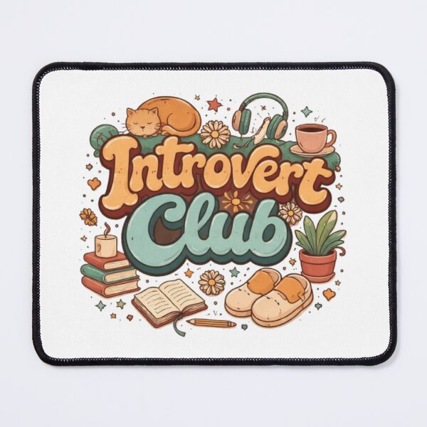 Item preview, Introvert Club Cozy Aesthetic Design – Vintage Bookish Cat Lover Illustration designed and sold by Sanika arts .