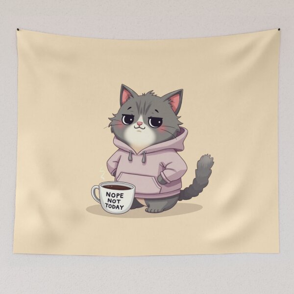 Item preview, Nope Not Today - Grumpy Persian Cat Monday Mood designed and sold by PriyaMagic.