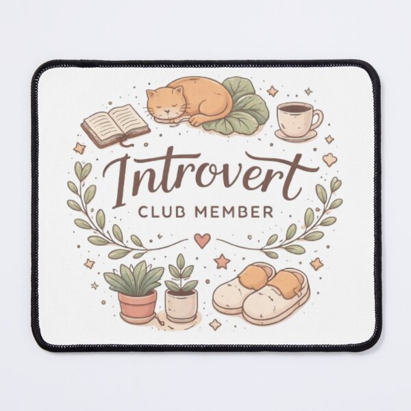 Item preview, Introvert Club Member – Aesthetic Cozy Book Lover & Cat Lover Gift designed and sold by Sanika arts .