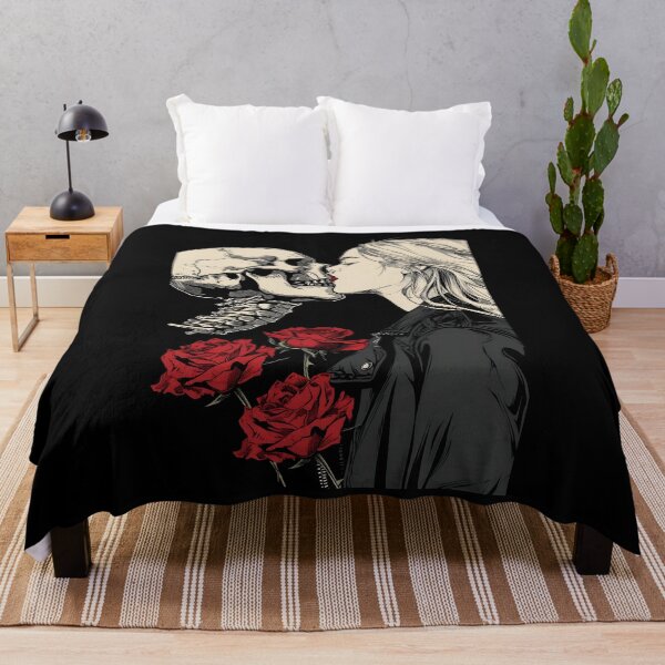 Item preview, Girl Kissing Skull - Dark Gothic Romance Art designed and sold by QNTR CULT.