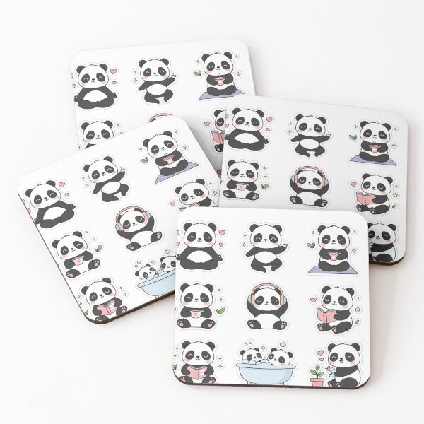 Item preview, Cute Self-Care Panda Sticker Pack – Kawaii Panda Stickers for Laptop, Water Bottle & Planner designed and sold by snaperos.