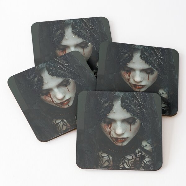 Item preview, Chica Velo Llorando Sangre - Retrato Terror Gótico designed and sold by QNTR CULT.