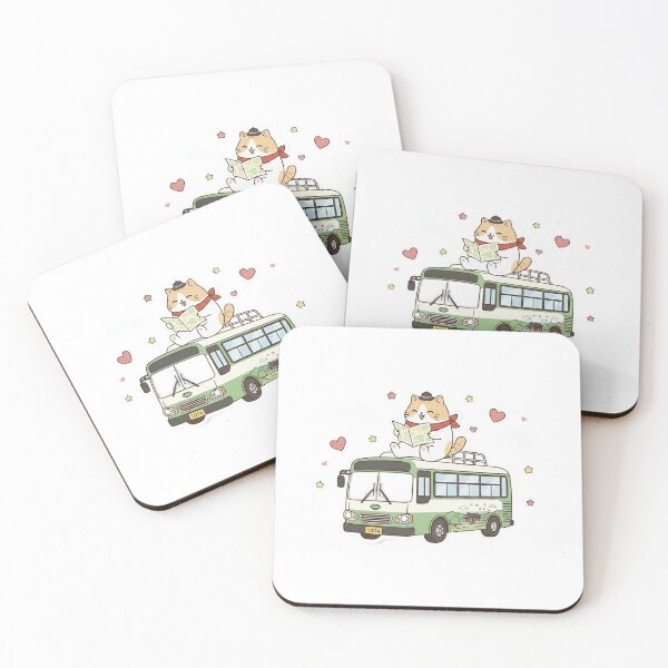 Item preview, Cute Kawaii Cat Travel Bus Adventure - Aesthetic Road Trip Kitty - Noopnyang Studio designed and sold by NoopnyangStudio.