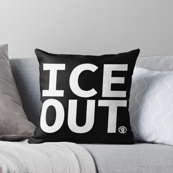 Item preview, ICE OUT with solidarity fist (white on black) designed and sold by Thelittlelord.