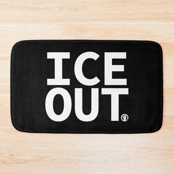 Item preview, ICE OUT with solidarity fist (white on black) designed and sold by Thelittlelord.