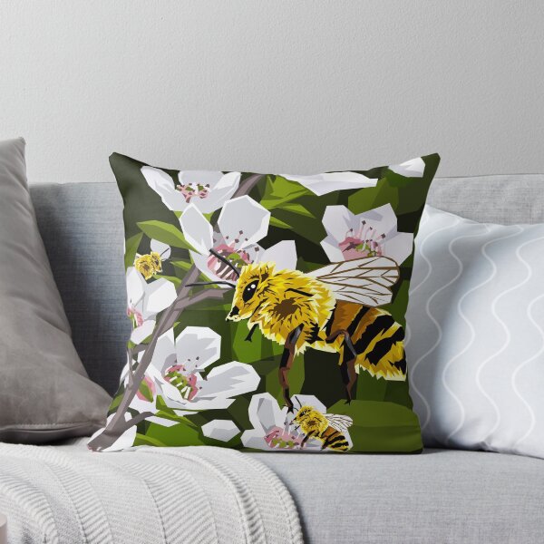 Item preview, Pī  Bee collecting pollen from Mānuka flowers designed and sold by Ira Mitchell.
