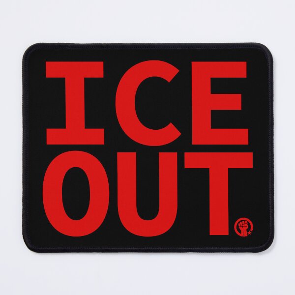 Item preview, ICE OUT with solidarity fist (red) designed and sold by Thelittlelord.