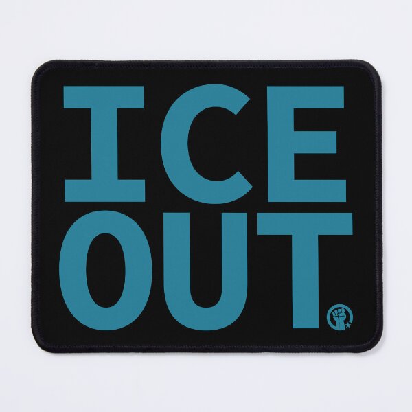 Item preview, ICE OUT with solidarity fist (subtle blue) designed and sold by Thelittlelord.