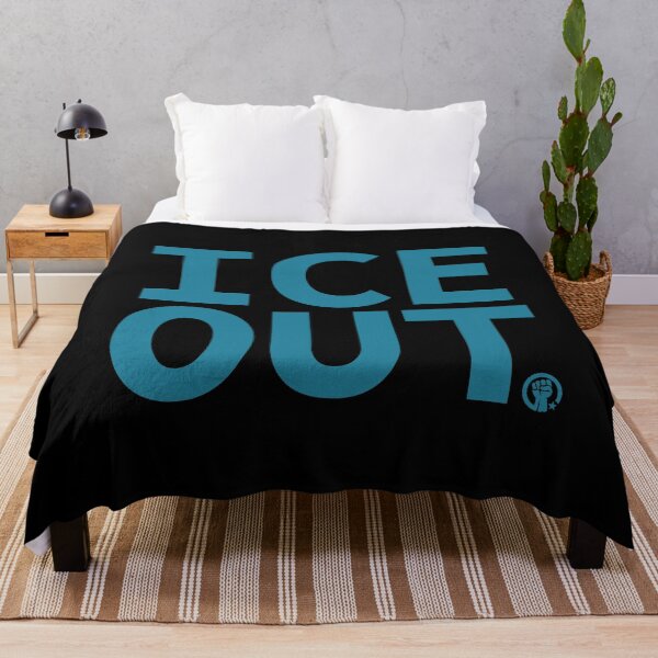 Item preview, ICE OUT with solidarity fist (subtle blue) designed and sold by Thelittlelord.