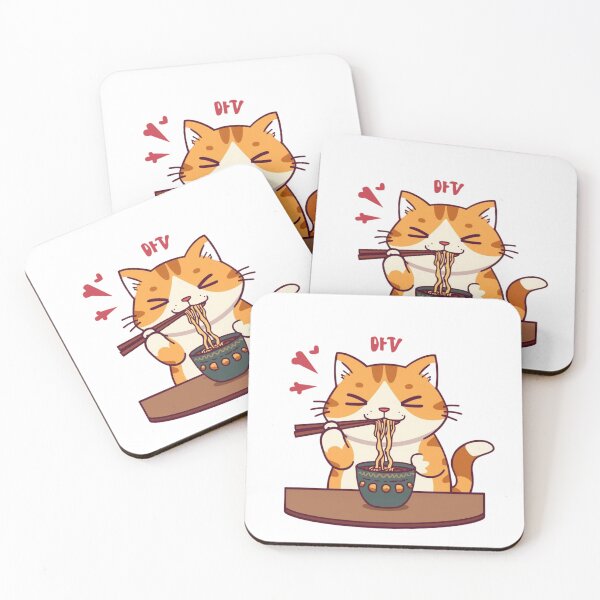 Item preview, Cute cat eating Ramen designed and sold by JosueShop101.