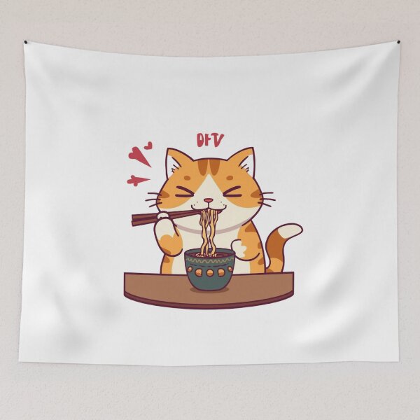 Item preview, Cute cat eating Ramen designed and sold by JosueShop101.