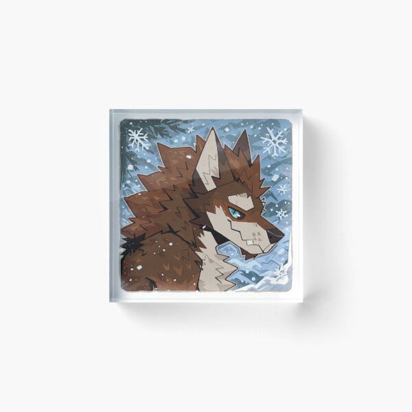 Item preview, Stylized Brown Wolf in Snowy Forest designed and sold by KaMow.