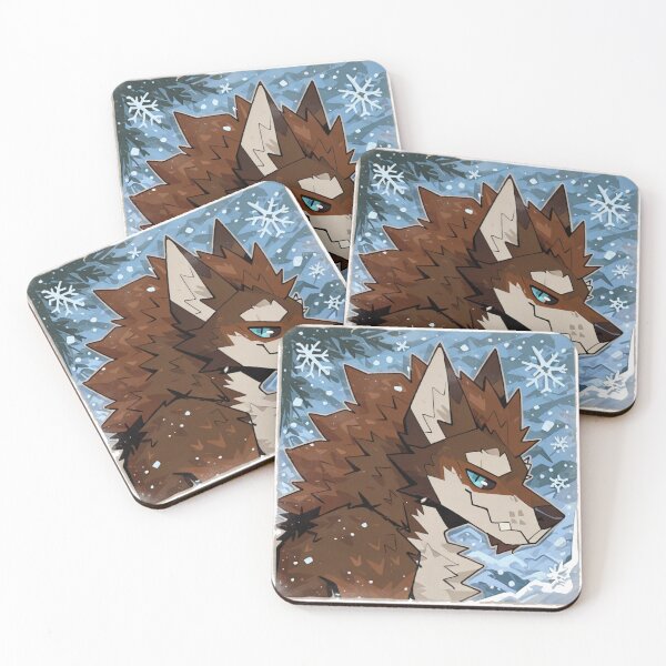 Item preview, Stylized Brown Wolf in Snowy Forest designed and sold by KaMow.