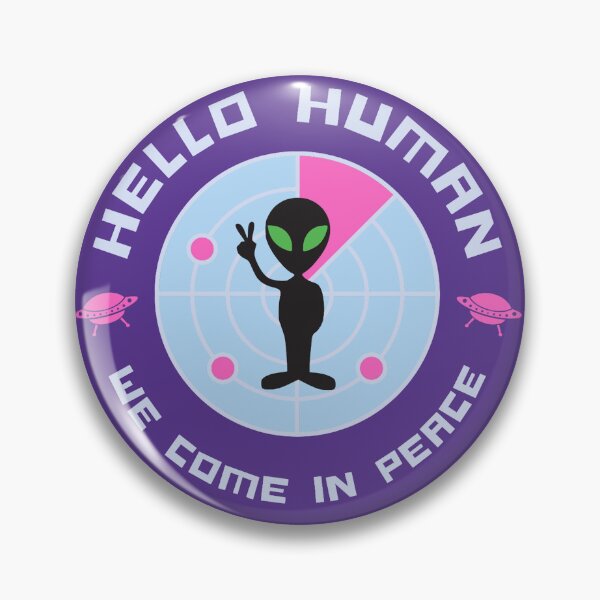 Item preview, Hello Human We Come In Peace - Retro Alien Radar Pop Art designed and sold by Dimu Co..
