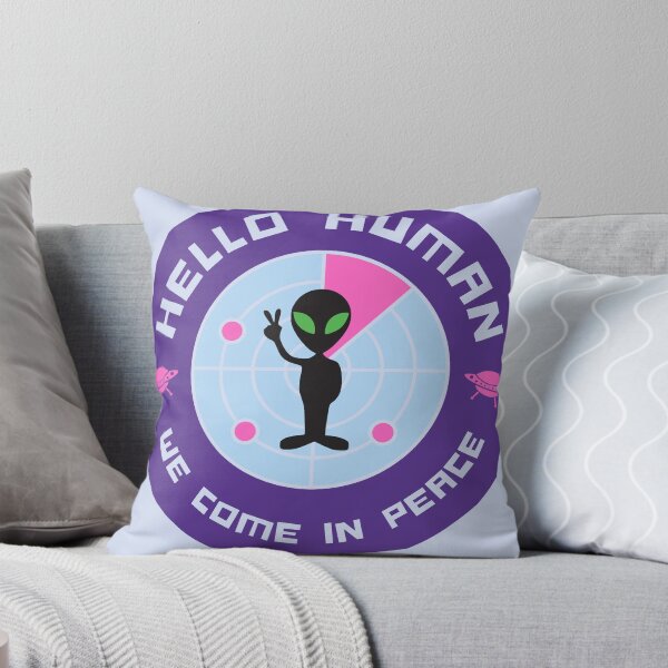 Item preview, Hello Human We Come In Peace - Retro Alien Radar Pop Art designed and sold by Dimu Co..